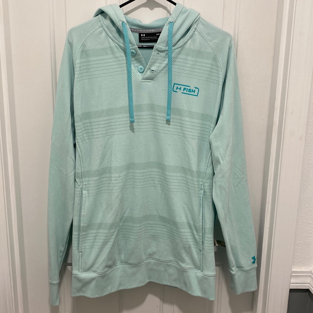 Mint under amor fish hood sweatshirt size Large